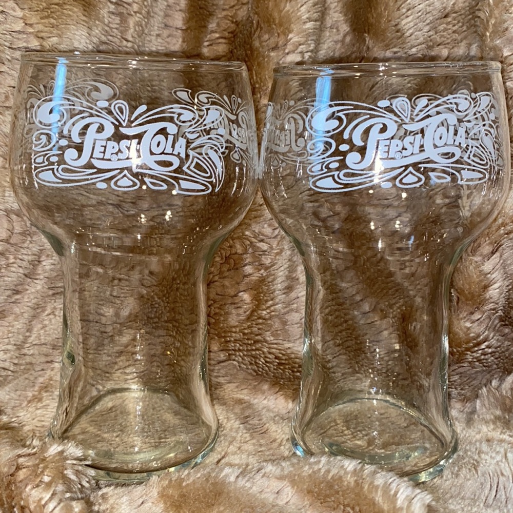 Vintage Pepsi-Cola Logo Fountain Glasses